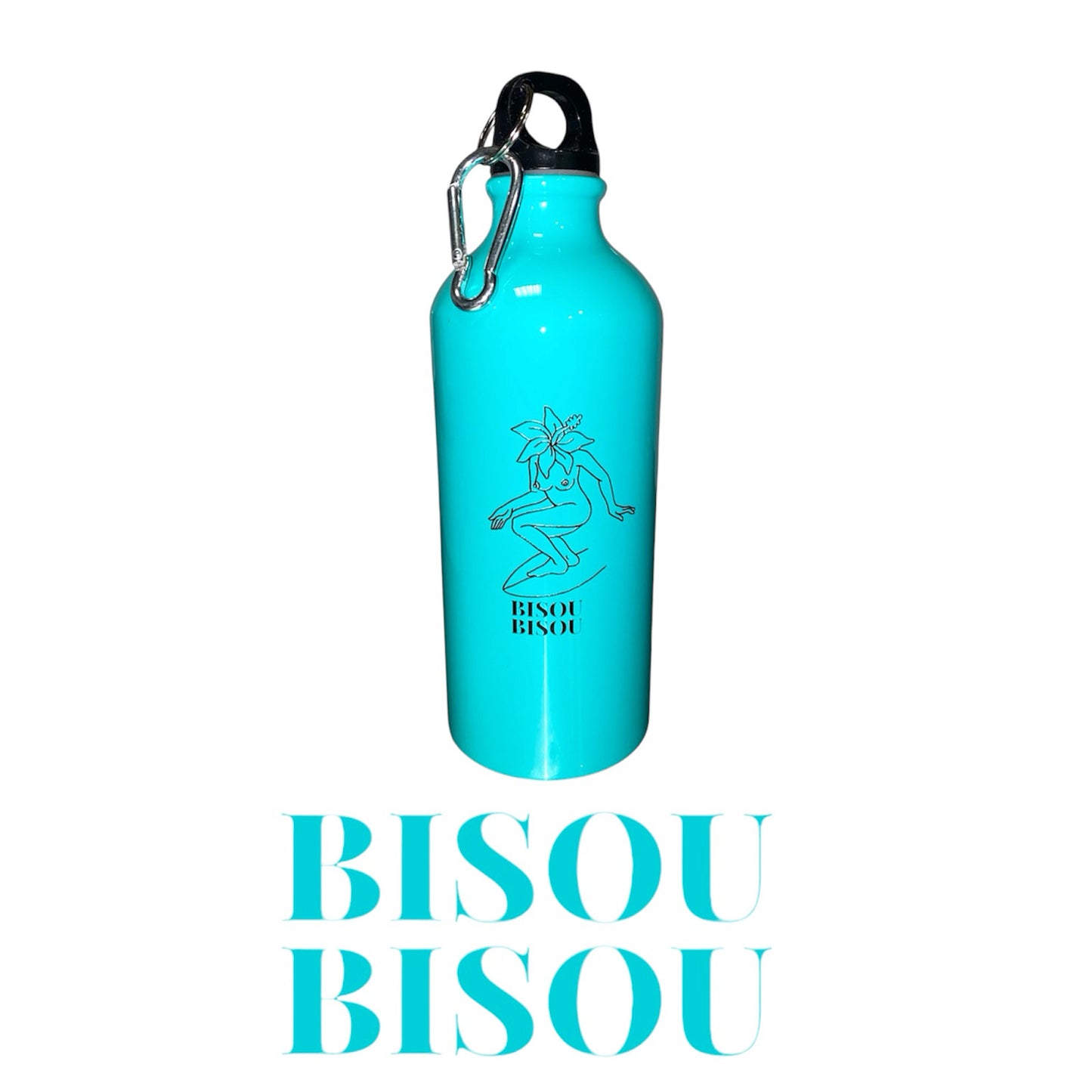 Gourde en acier inoxydable Bisou Bisou - Bleu Turquoise 🦋