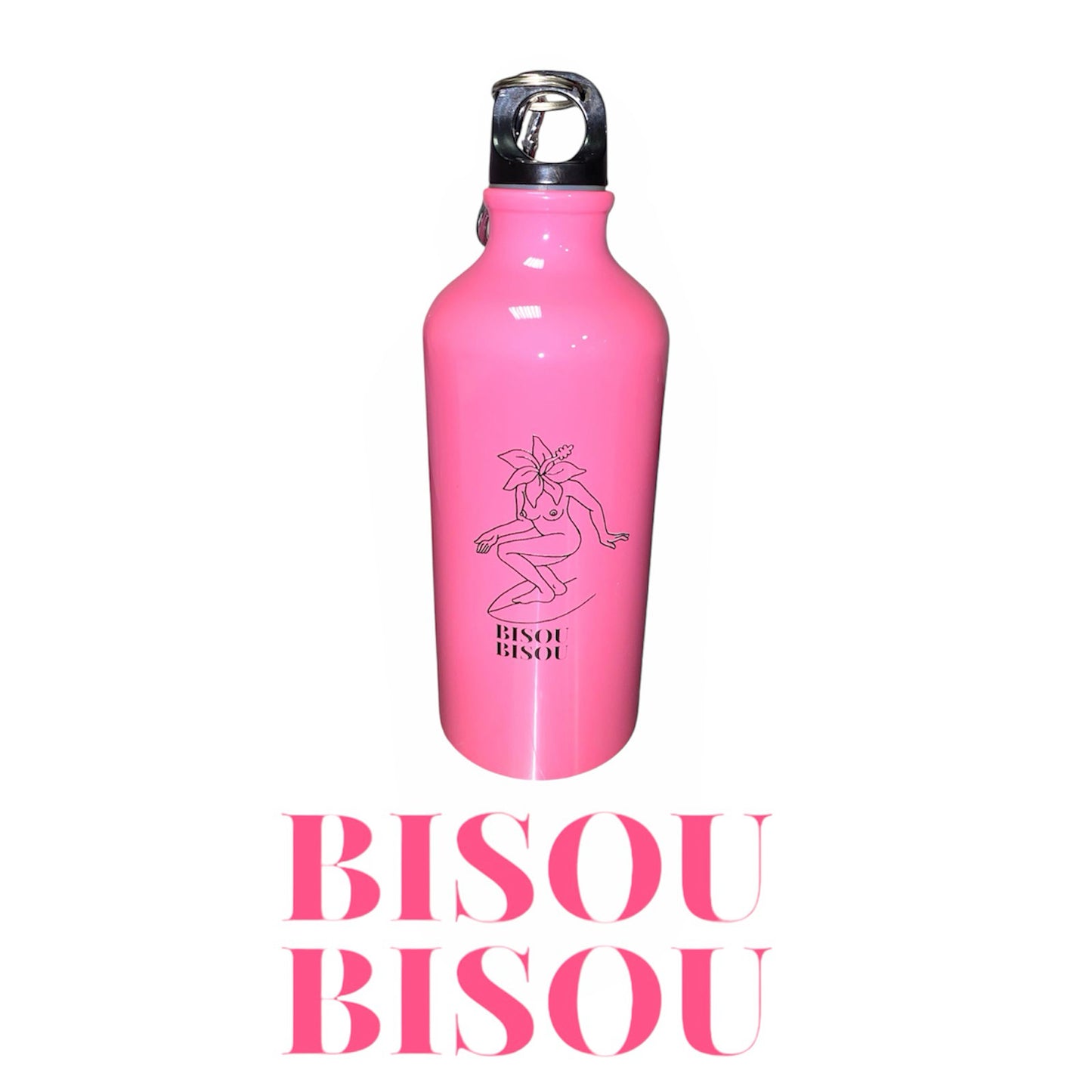 Gourde en acier inoxydable Bisou Bisou - Rose 🌸