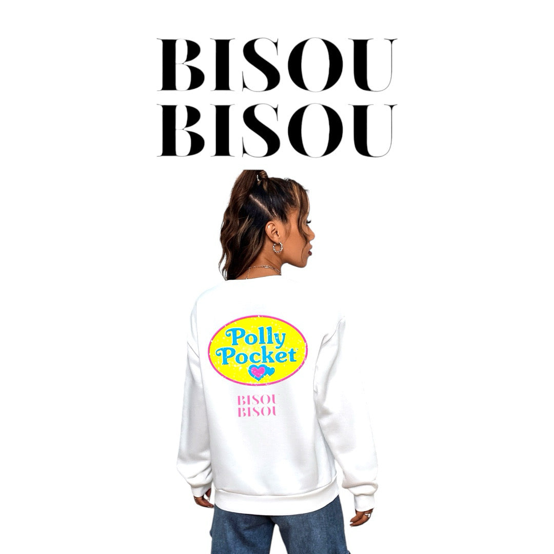 Sweat blanc Polly Pocket Bisou Bisou